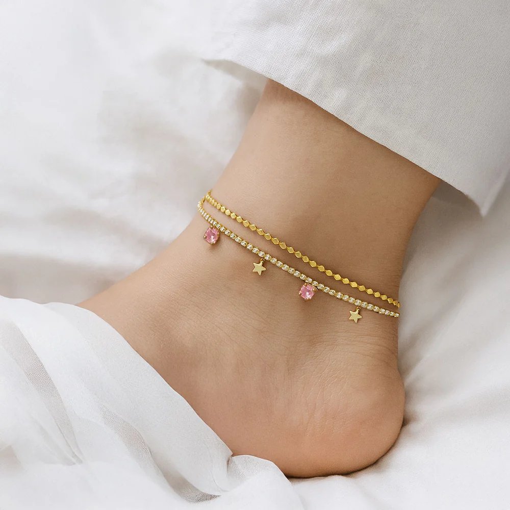 Floral Silver Anklet